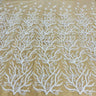 1 Yard Silver Beaded Lace Fabric Embroidered With Fuzzy Thread on 100% Polyester Net Mesh 54 Inch Width
