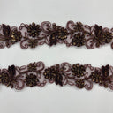 1 Yard Elegant Beaded & Corded Lace Trimming Embroidered on 100% Polyester Organza for Special Occasion Dresses 2 Inch Width