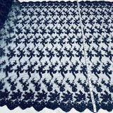 1 Yard Elegant Beaded and Corded Lace Fabric Embroidered on Polyester Net Mesh 54" Width