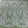 1 Yard Stunning Beaded Corded Bridal Lace Fabric Embroidered on Premium Mesh 52