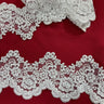 1 Yard Beaded & Corded Lace Trimming Embroidered on 100% Polyester Net Mesh 5? Wide