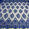 1 Yard Exquisite Royal Blue Corded Beaded Bridal Lace Fabric 53 inch Width