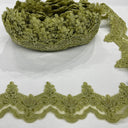 1 Yard Luxurious Beaded & Corded Lace Trimming Embroidered on 100% Polyester Net Mesh for Special Occasion Dresses 3 Inch Width