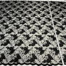 1 Yard Fuchsia Beaded Corded Lace Fabric Embroidered on Polyester Net Mesh 52 inch Width