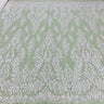 1 Yard Beaded and Sequined Lace Fabric Embroidered on Polyester Net Mesh 56 inch Width