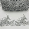 1 Yard 4? Wide Beaded & Corded Lace Trimming Embroidered on 100% Polyester Net Mesh