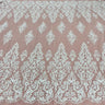 1 Yard Luxurious Beaded & Sequined Lace Fabric Embroidered on Polyester Net Mesh Perfect for Bridal & Evening Couture 52" Wide