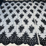 1 Yard Glamorous Beaded Corded Lace Fabric Embroidered on Premium Polyester Mesh 56