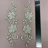 1 Pair Beaded & Corded Lace Applique 10" x 2" Each Side