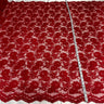 1 Yard Luxurious Corded Bridal Lace Fabric Embroidered on Polyester Net Mesh 49" Width