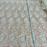 1 Yard Opulent Beaded Corded Bridal Lace Fabric Embroidered on Premium Mesh 53