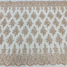 1 Yard Champagne Beaded Lace Fabric on Polyester Net Mesh, Embroidered Lace Fabric, 50" Width