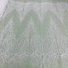 1 Yard Silver Beaded, Corded & Sequined Bridal Lace Fabric Embroidered on 100% Polyester Net Mesh 54 Inch Width
