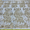 1 Yard Luxurious Corded and Sequined Bridal Lace Fabric Embroidered on Polyester Net Mesh 54" Width