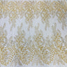 1 Yard Exquisite Beaded Sequined Lace Fabric Embroidered on Premium Polyester Mesh 52