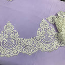1 Yard Corded Lace Trimming Embroidered on 100% Polyester Net Mesh 8.5″ Wide