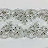 1 Yard Beaded Double Sided Lace Trimming Embroidered on 100% Polyester Net Mesh 5? Wide