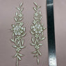1 Pair Beaded & Corded Lace Applique Embroidered on 100% Polyester Organza