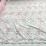 1 Yard Elegant Light Blue Beaded Lace, Embroidered Mesh Fabric for Dresses & Costumes, 52 Inches Wide