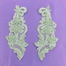 1 Pair Beaded Lace Applique Embroidered on 100% Polyester Organza 7" x 2.5" Each Side