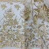 Beaded Lace Fabric Embroidered on Polyester Net Mesh 50" Wide Bridal & Evening Fabric, Lace USA