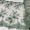 1 Yard 100% Polyester Net Mesh 21" Wide Beaded Double Sided 3D Floral Lace Trimming