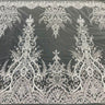 1 Yard Gold Beaded Lace Fabric Embroidered on 100 Percent Polyester Net Mesh 52 Inch Width
