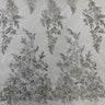 1 Yard Beaded & Sequined Embroidered Lace Fabric on Polyester Mesh, 52" Wide