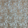 1 Yard Rose Gold Beaded & Sequined Embroidered Lace Fabric on Polyester Mesh, 54” Width,
