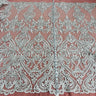 1 Yard Elegant Corded Bridal Lace Fabric Embroidered on Premium Polyester Mesh 54