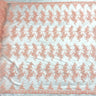 1 Yard Peach Corded Bridal Lace Fabric Embroidered Polyester Net Mesh 54 Inch Width