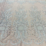 1 Yard Gold Beaded Lace Fabric Embroidered on Polyester Net Mesh 52 Inch Width