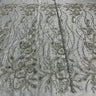 1 Yard Luxury Beaded Lace Fabric Embroidered on Polyester Net Mesh Width 52 Inches