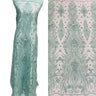 1 Yard Beaded Lace Fabric GD 114, 52" Embroidered Polyester Net Mesh Fabrication