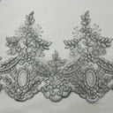 1 Yard Elegant Corded Lace Trimming Embroidered on 100% Polyester Net Mesh for Bridal and Evening Dresses 8 Inch Width