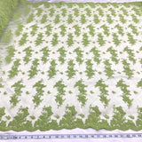 1 Yard Corded Bridal Lace Fabric Embroidered Elegant Net Mesh Couture Gown 54" Width