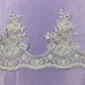 1 Yard Luxurious Corded Lace Trimming Embroidered Polyester Net Mesh for Dresses 8.5 Inch Width
