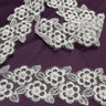1 Yard Beaded & Corded Lace Trim 2.5" Wide Embroidered on 100% Polyester Organza