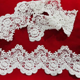 1 Yard Beaded & Corded Lace Trimming Embroidered on 100% Polyester Net Mesh 5? Wide