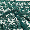 1 Yard Beaded Corded Bridal Lace Fabric Embroidered on Premium Polyester Mesh 51