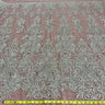 1 Yard Silver Beaded Lace Fabric Embroidered on 100% Polyester Net Mesh 60 Inch Width
