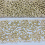 1 Yard 4? Wide Corded Double Sided Lace Trimming on 100% Polyester Net Mesh