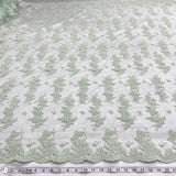1 Yard Corded Bridal Lace Fabric Embroidered Elegant Net Mesh Couture Gown 54" Width