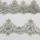 1 Yard Luxurious Beaded Lace Trimming Embroidered on 100% Polyester Net Mesh for Special Occasions 3 Inch Width