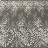 1 Yard Dazzling Silver Beaded Sequined Lace Fabric on Net Mesh 52 inch Width