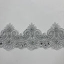 1 Yard Luxurious Beaded and Corded Lace Trimming Embroidered on Polyester Net Mesh for Special Occasions 4 Inch Width