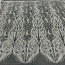 1 Yard Gold Beaded and Corded Bridal Lace Fabric Embroidered on 100 Percent Polyester Net Mesh 58 Inch Width