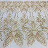 1 Yard Elegant Beaded Lace Fabric Embroidered on Premium Polyester Net Mesh 52