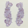 1 Pair Beaded Lace Applique Embroidered on 100% Polyester Organza 9" x 3" Each Side
