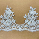 1 Yard Luxurious Corded Lace Trimming Embroidered Polyester Net Mesh for Dresses 8.5 Inch Width